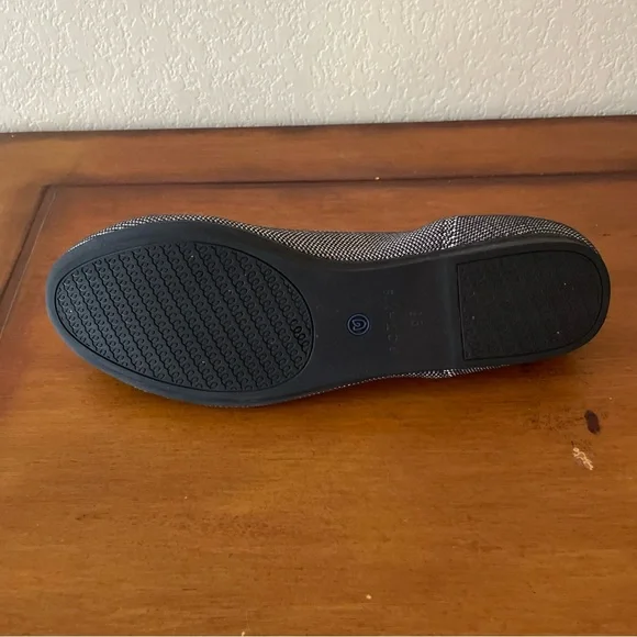 Rothys The Flat Flax Black & White Gray Birdseye Round Toe Ballet Shoes Sz 9.5 - Picture 8 of 14